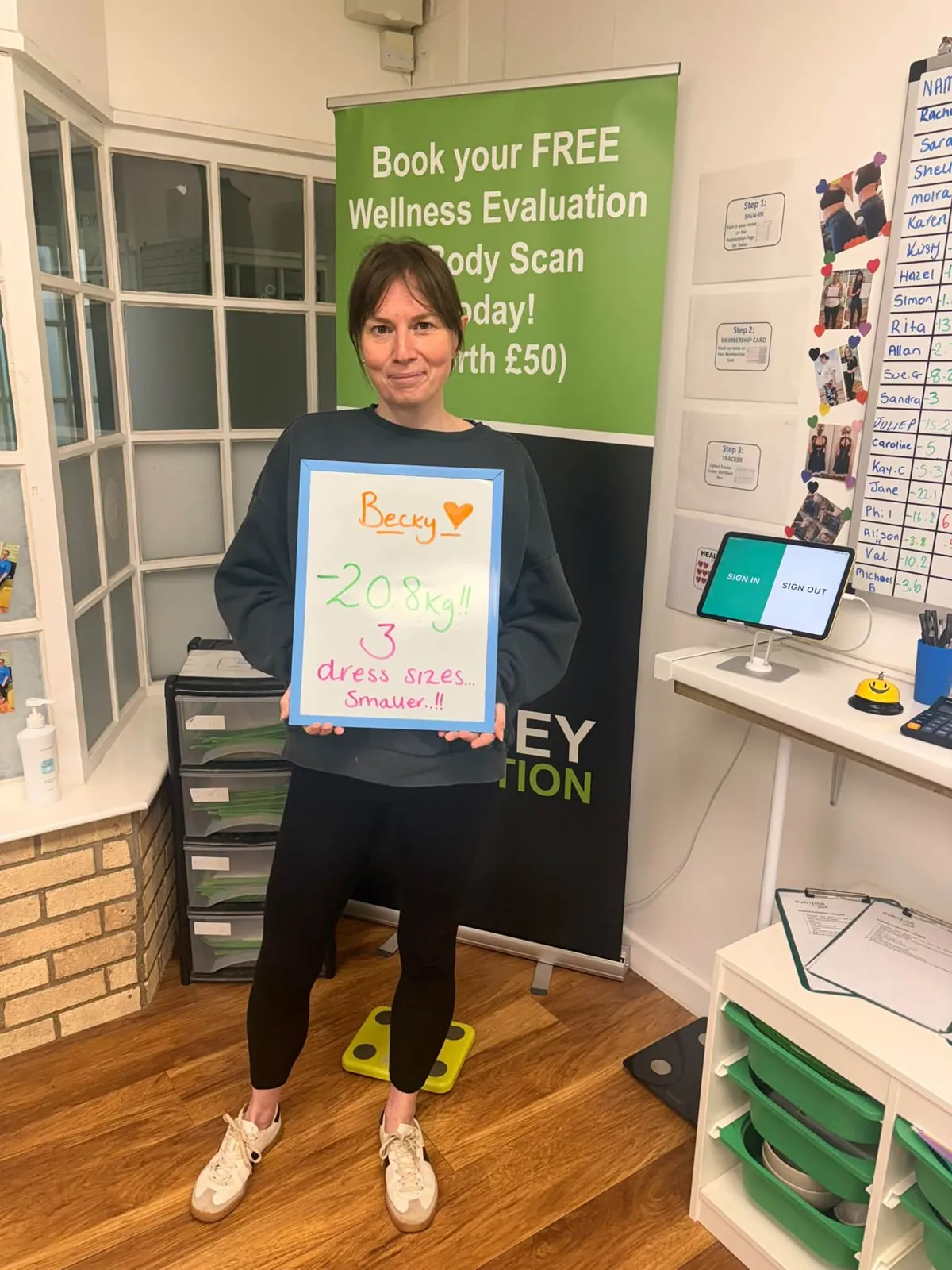 A Witney Nutrition Club coach with a member