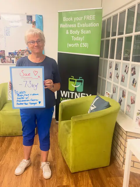 Assessment board held by a member of the Witney Nutrition Club