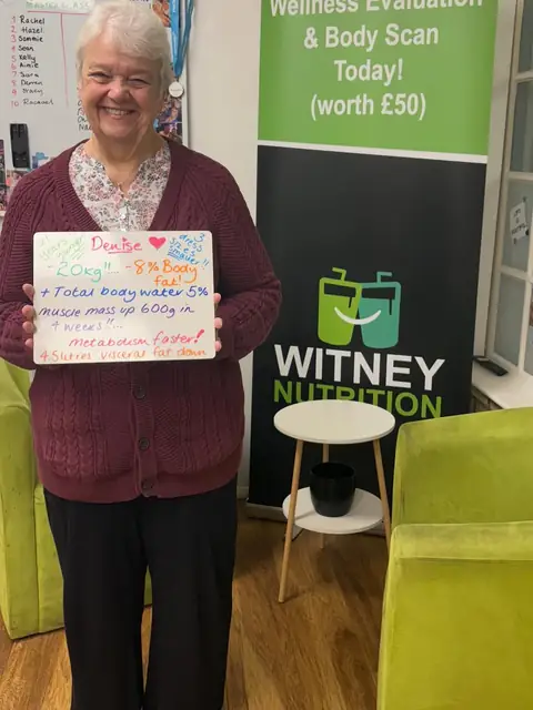 Assessment board held by a member of the Witney Nutrition Club